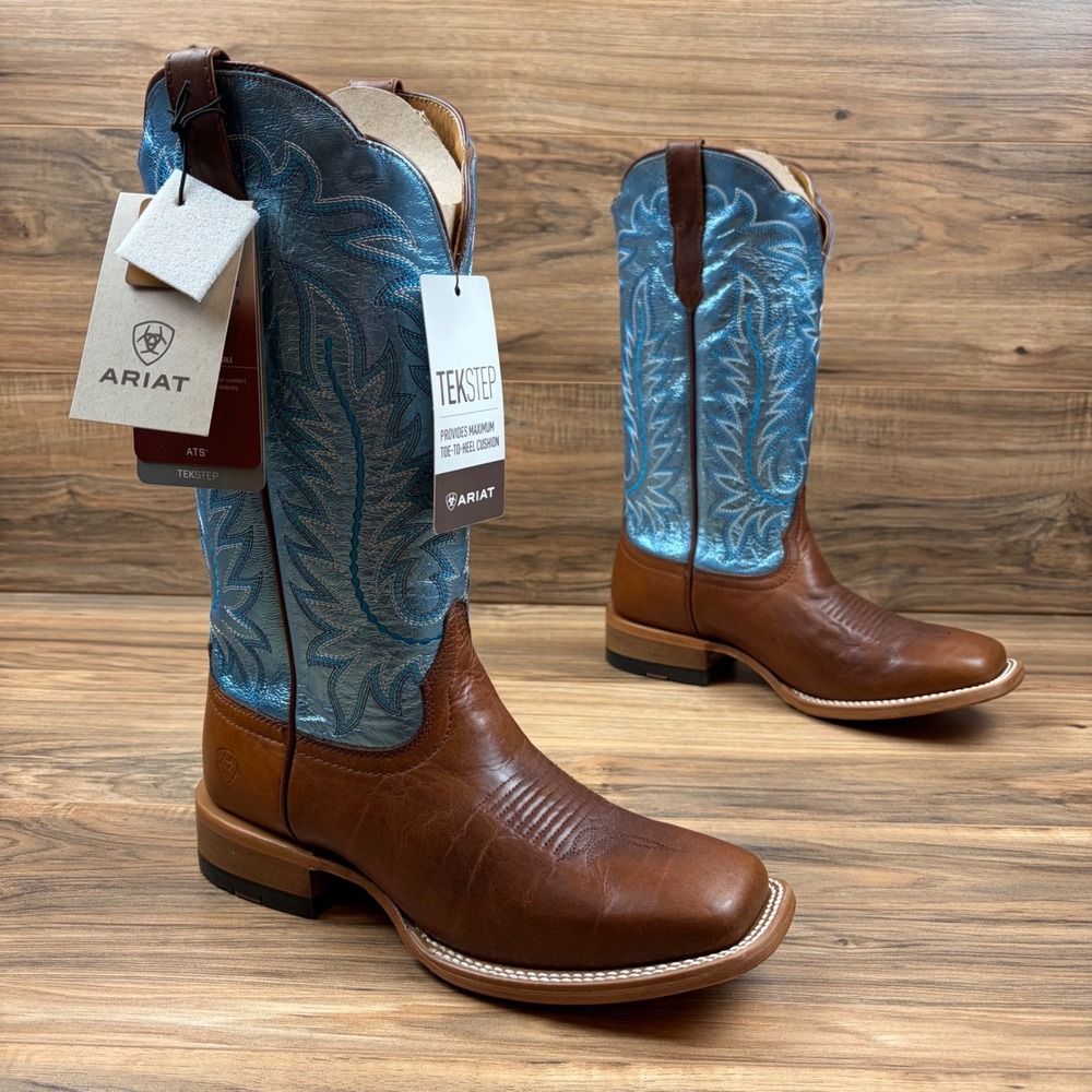 Ariat Frontier Tilly Womens 10B Brown Surf Blue Western Boots 10053642